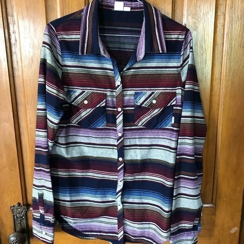ROXY Striped Button Up - Picture 2 of 9